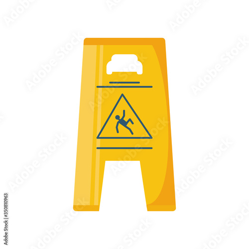 wet floor sign on white background