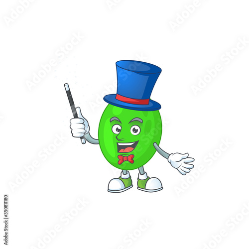 Talented cocci Magician cartoon mascot design style