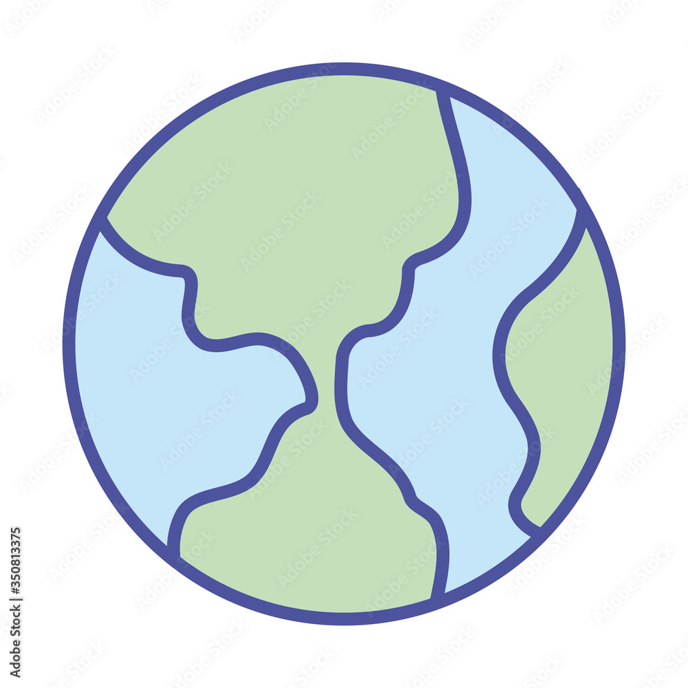 Isolated world sphere line and fill style icon vector design Isolated world sphere line and fill style icon vector design