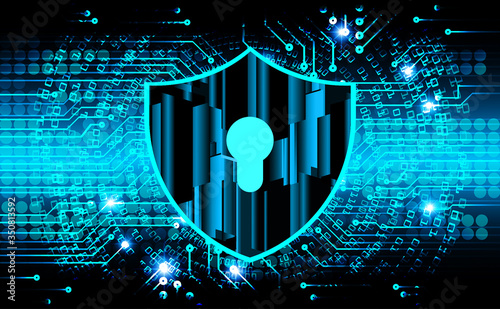 Closed Padlock on digital background, cyber security