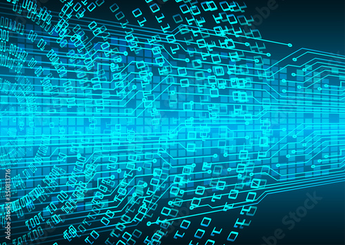 Blue cyber circuit future technology concept background