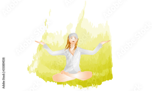 Yoga Meditation Aquarell Wasserfarbe Illustration