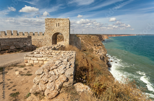 Remains of the medieval fortress on cape Kaliakra, Bulgaria photo