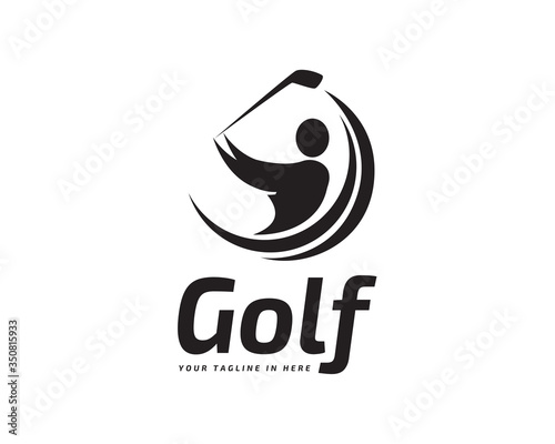 Abstract Player Golf logo design inspiration