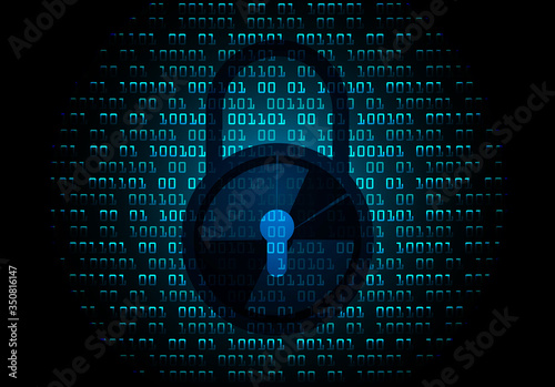 Closed Padlock on digital background, cyber security
