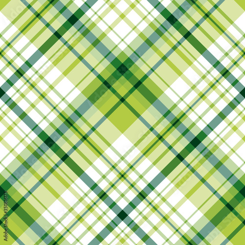 Seamless pattern in light and dark green and white colors for plaid, fabric, textile, clothes, tablecloth and other things. Vector image. 2