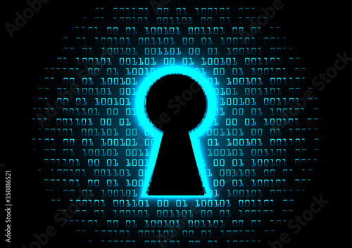 Closed Padlock on digital background, cyber security