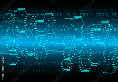 Blue cyber circuit future technology concept background