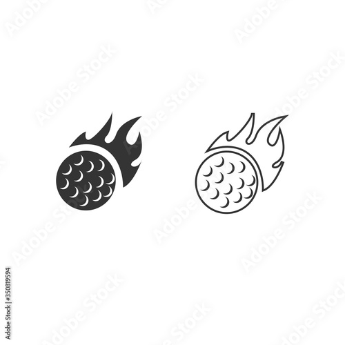 fire golf ball icon vector illustration sign
