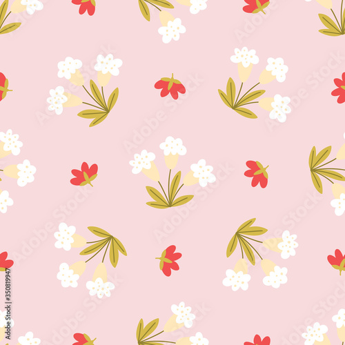 Floral texture on pink background