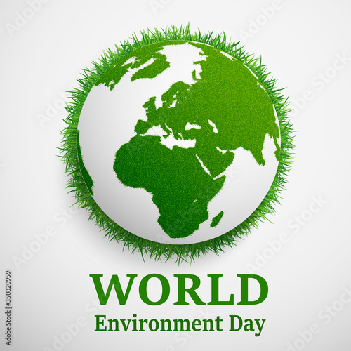 World Environment Day concept. Green Earth. Vector illustration of World Environment Day