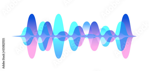 Colorful gradient sound waveform vector graphic illustration