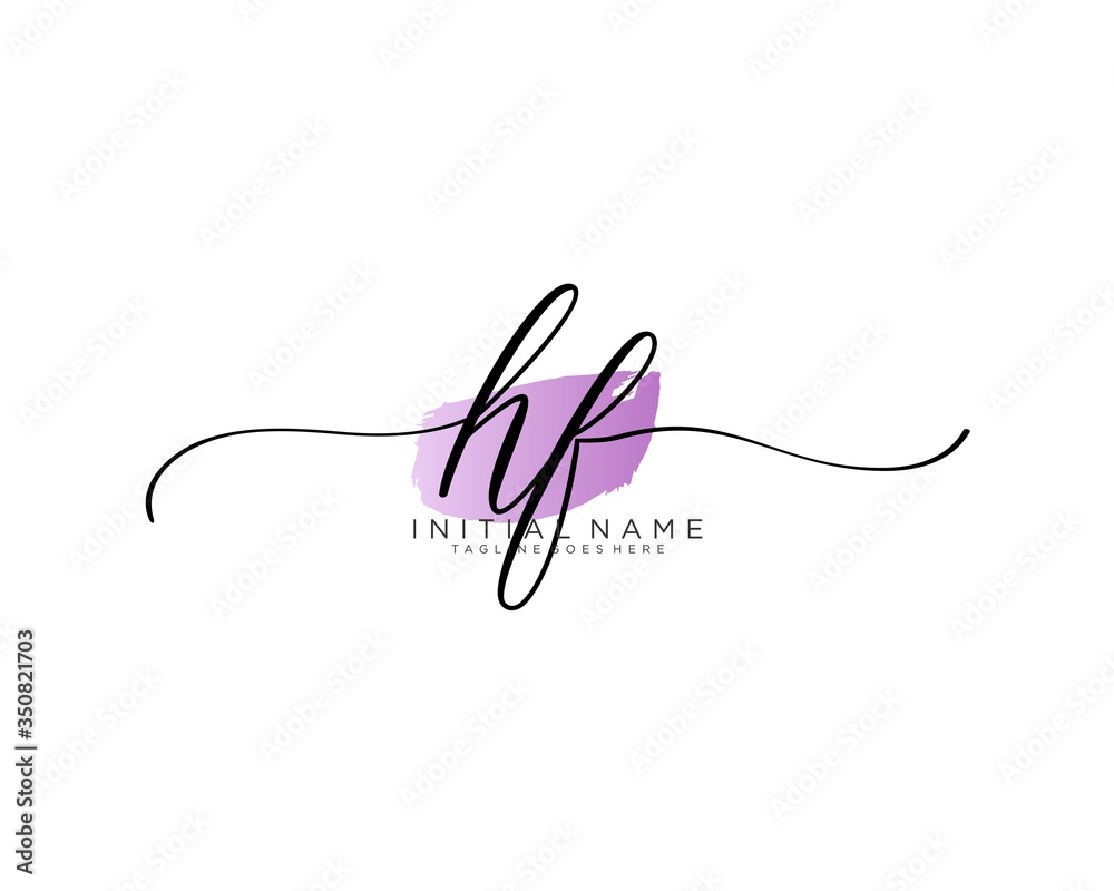 HF Initial handwriting logo vector HF Initial handwriting logo vector