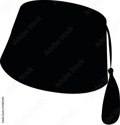 black fez on white background