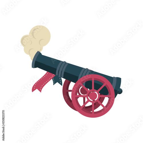 ancient cannon on white background