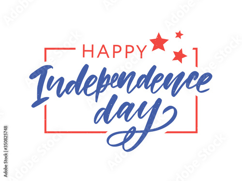 Happy Independence Day Greeting Card with Font. Vector illustration.