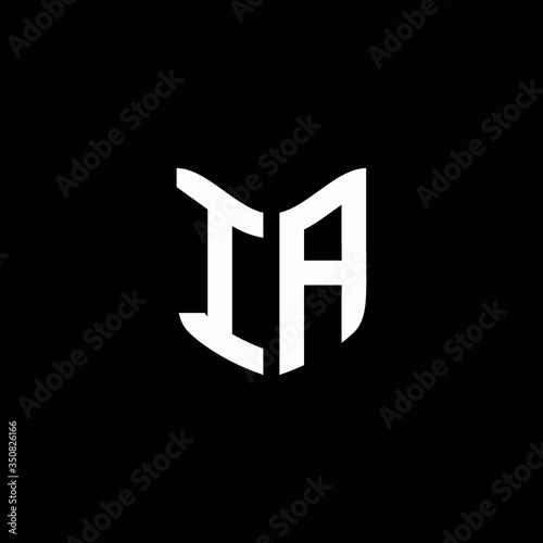 ia logo monogram with shield shape design template