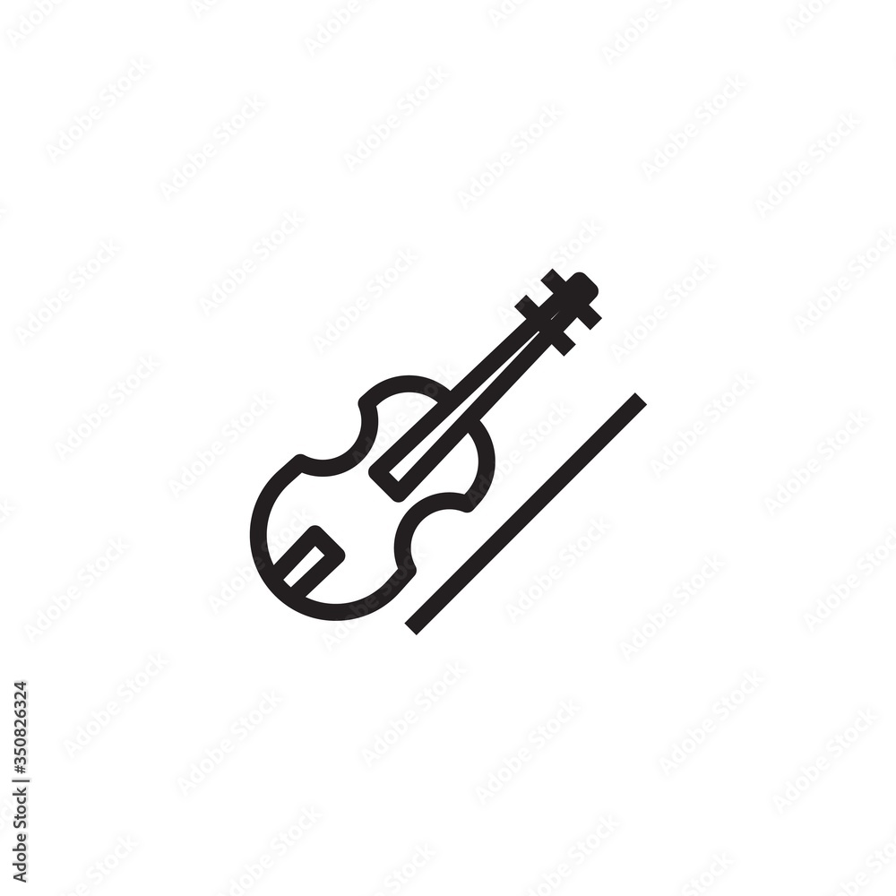 Obraz premium violin icon vector illustration sign