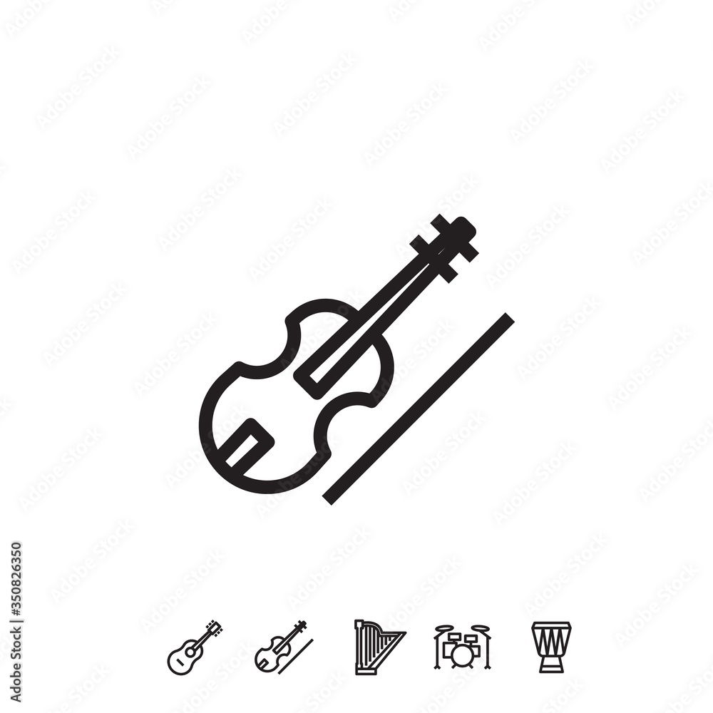 violin icon vector illustration sign