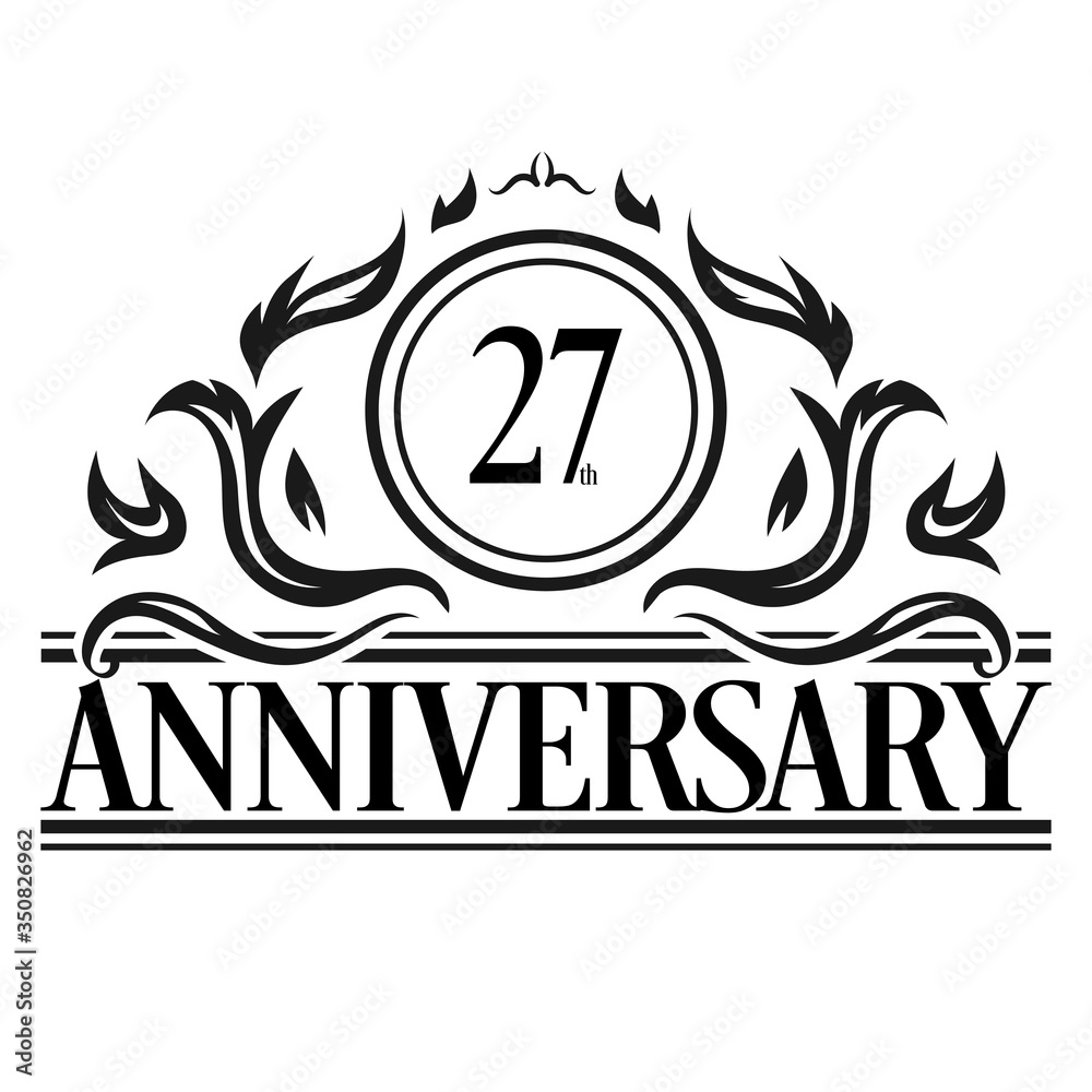Luxury 27th anniversary Logo illustration vector Luxury 27th anniversary Logo illustration vector