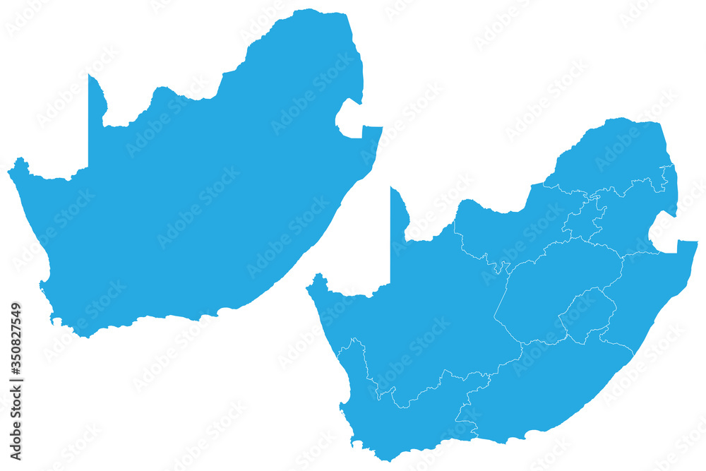 Fototapeta premium Map - South Africa Couple Set , Map of South Africa,Vector illustration eps 10.