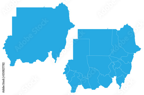 Map - Sudan Couple Set , Map of Sudan,Vector illustration eps 10.