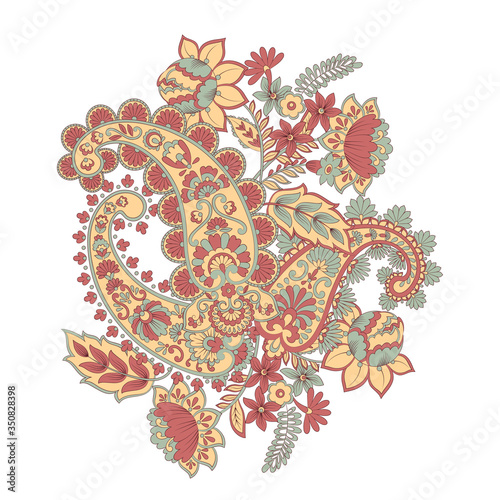 Isolated indian pattern with paisley