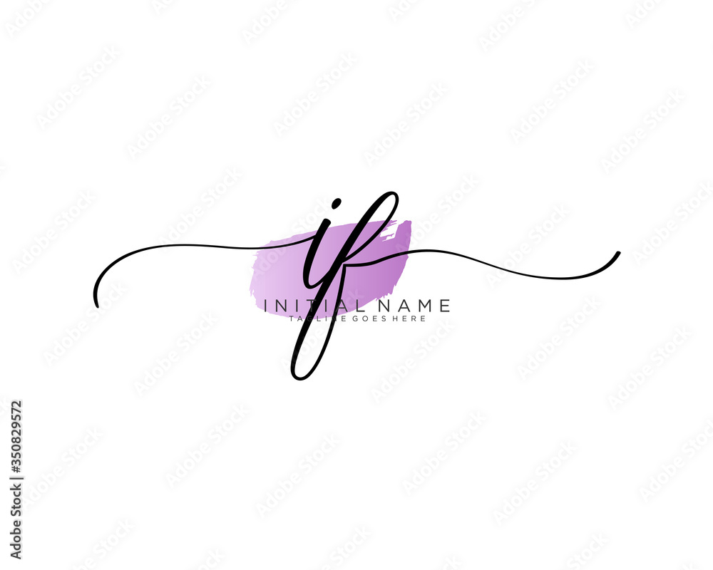 IF Initial handwriting logo vector IF Initial handwriting logo vector