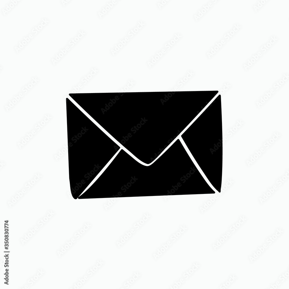 envelope icon on white envelope icon on white