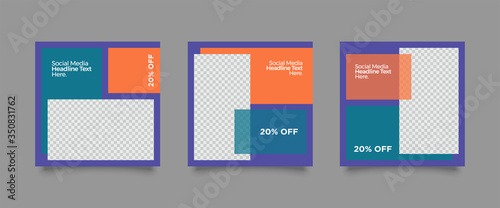 Modern promotion square web banner for social media post template. Elegant sale and discount promo backgrounds for digital marketing