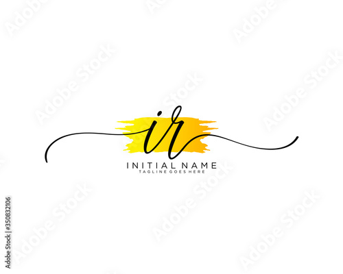 IR Initial handwriting logo vector