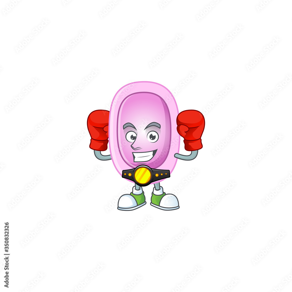 Caricature picture of pertussis boxing athlete on the arena Caricature picture of pertussis boxing athlete on the arena