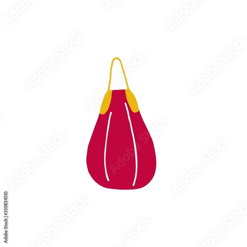 Punching bag for training. Vector flat hand drawn illustration