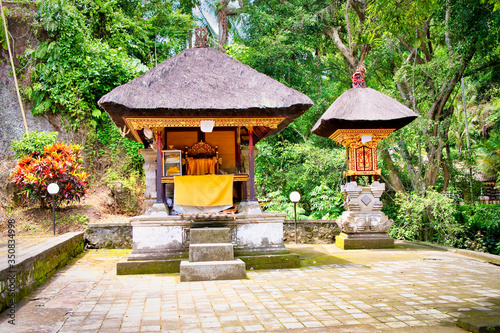 Pura Gunung Kawi Temple in Ubud, Bali Island, Indonesia. Ancient carved in the stone temple with royal tombs.