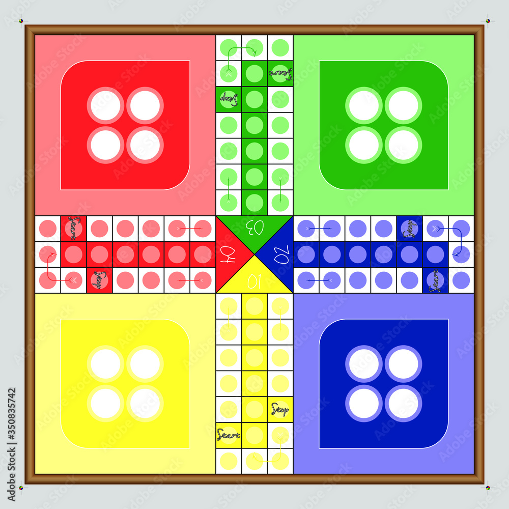 Ludo Board game - Children play game - Childhood play game vector