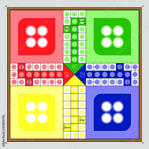 Ludo Board game - Children play game - Childhood play game vector - ready to print