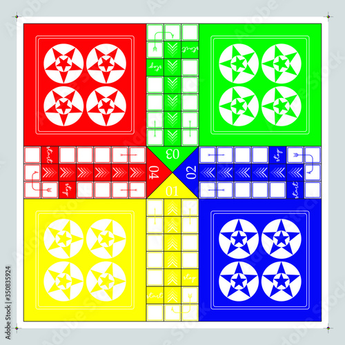 Ludo Board game - Children play game - Childhood play game vector - ready to print