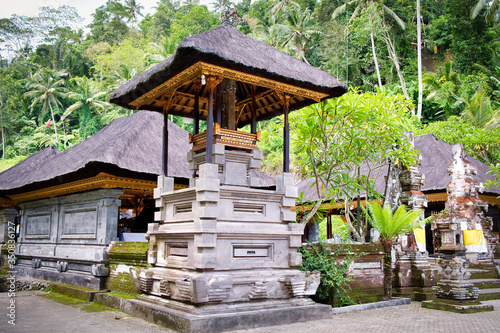Pura Gunung Kawi Temple in Ubud, Bali Island, Indonesia. Ancient carved in the stone temple with royal tombs.