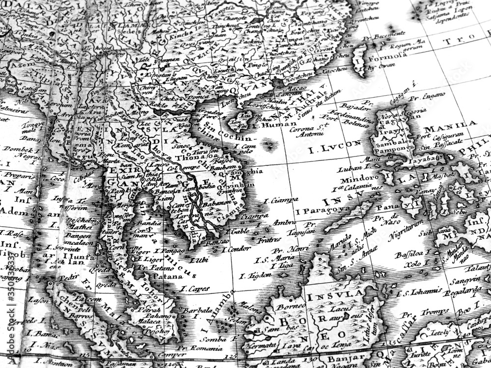 アンティークの世界地図 東南アジア アンティークの世界地図 東南アジア