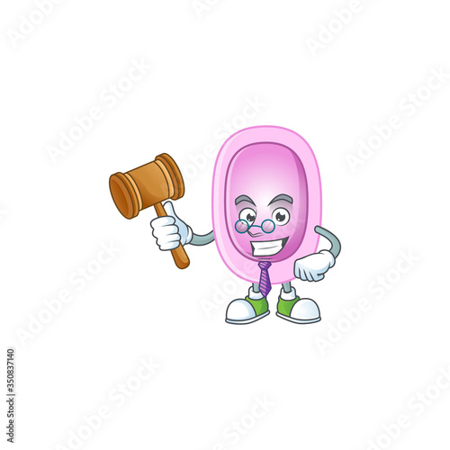 A wise Judge pertussis cartoon mascot design wearing glasses