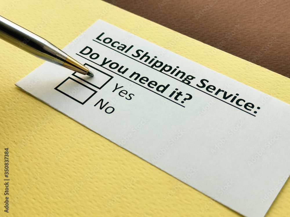 One person is answering question about local shipping service. One person is answering question about local shipping service.