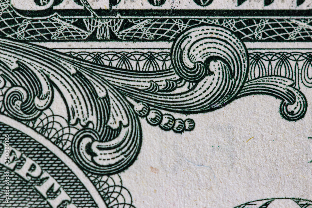 Closeup of back side of 1 dollar bill Closeup of back side of 1 dollar bill