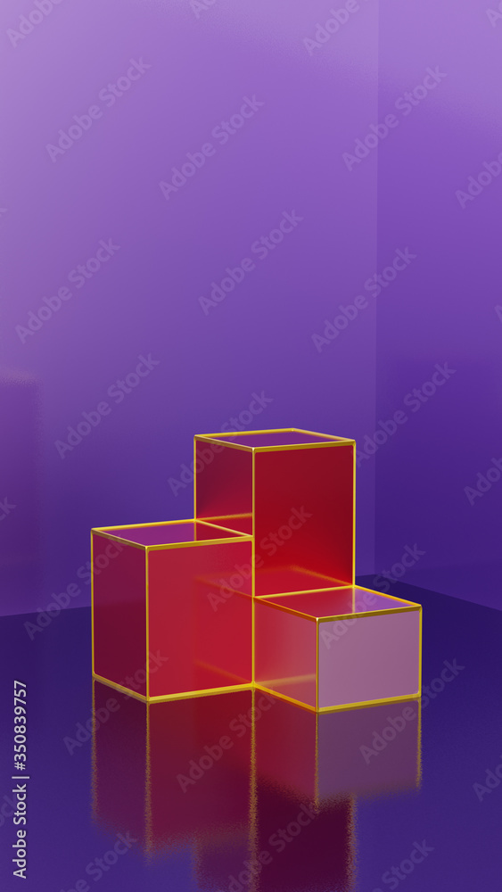 Podium display for product exhibition. 3D render Podium display for product exhibition. 3D render