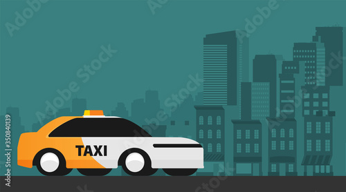 Fototapeta Naklejka Na Ścianę i Meble -  Taxi graphic design in flat style