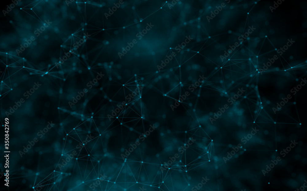 Abstract blue Plexus background with stars