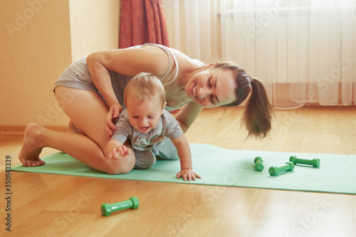 Sport, motherhood and active lifestyle concept