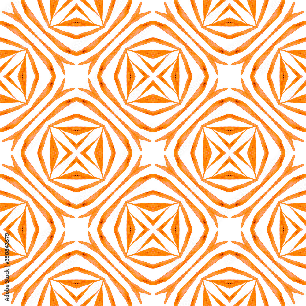 Trendy organic green border. Orange amazing boho Trendy organic green border. Orange amazing boho