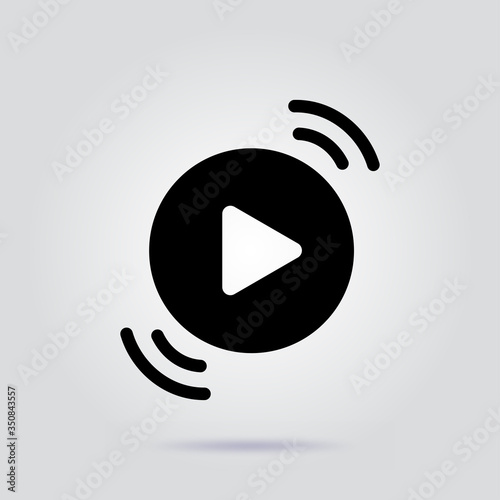 Video streaming black icon stream vector illustration
