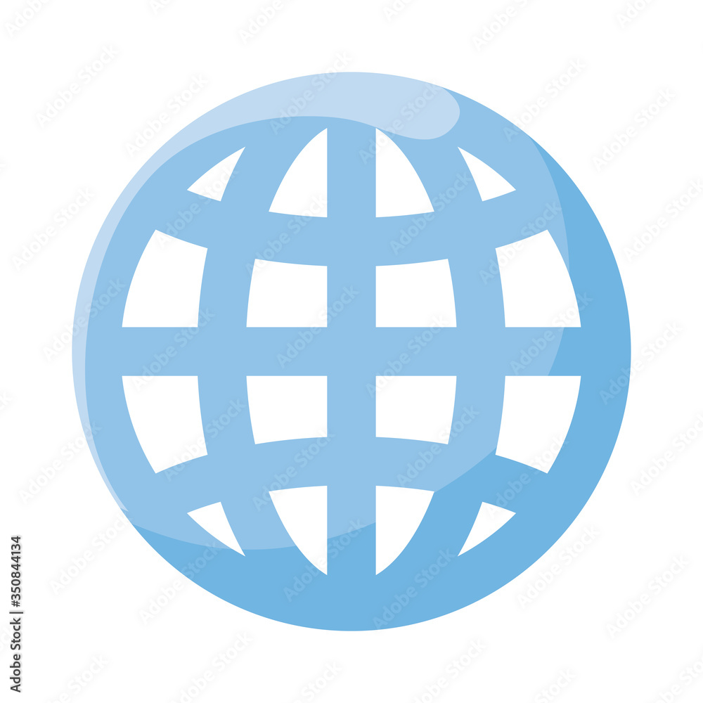 Isolated global sphere flat style icon vector design Isolated global sphere flat style icon vector design
