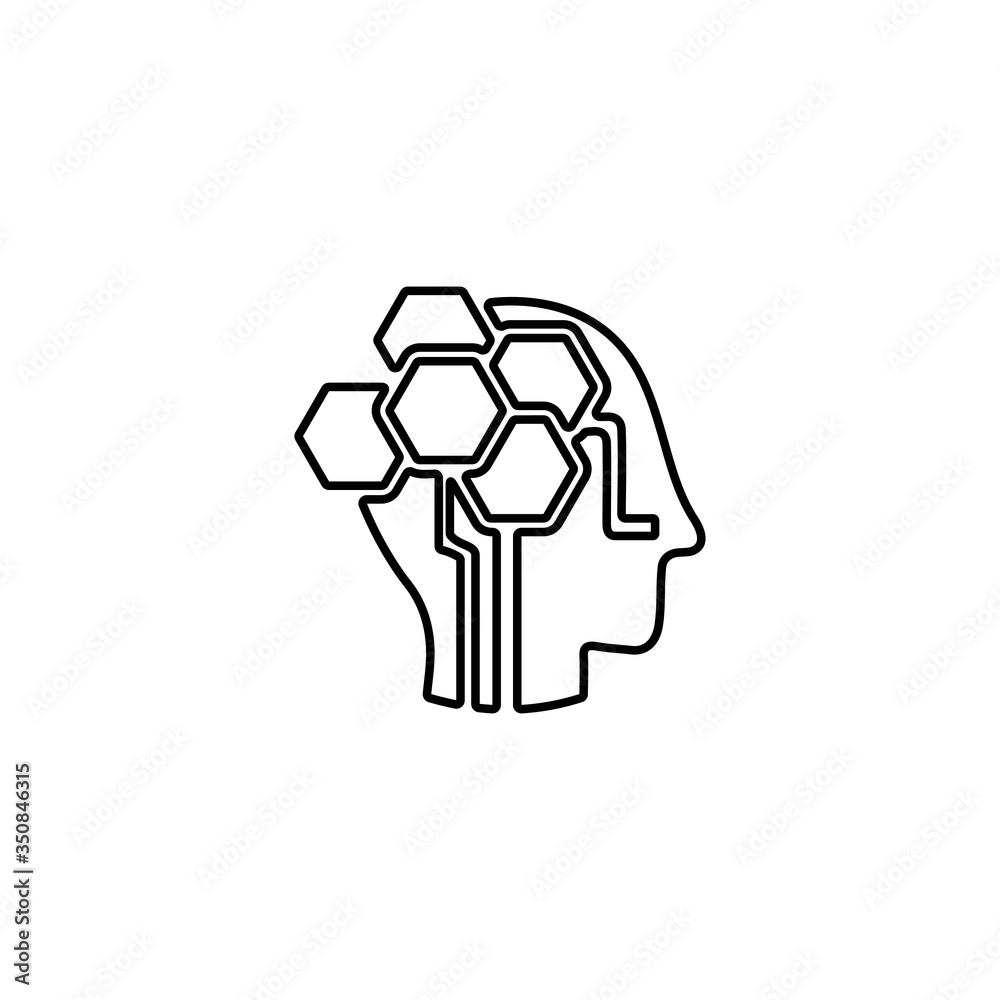 Robotics human brain sign. Artificial intelligence symbol. Robotics human brain sign. Artificial intelligence symbol.